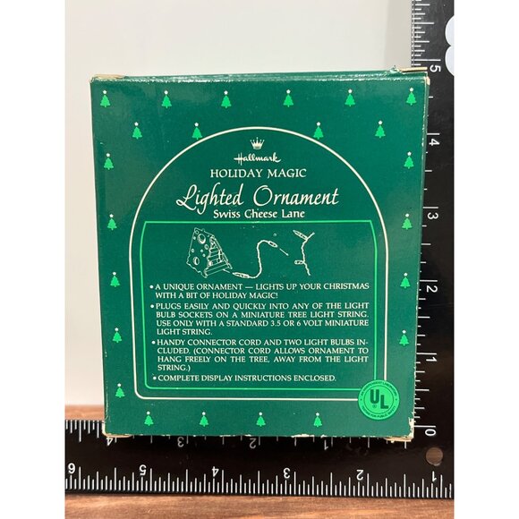 1985 HALLMARK KEEPSAKE ORNAMENT QLX706-5 SWISS CHEESE LANE LIGHTED MOUSE - Picture 2 of 9